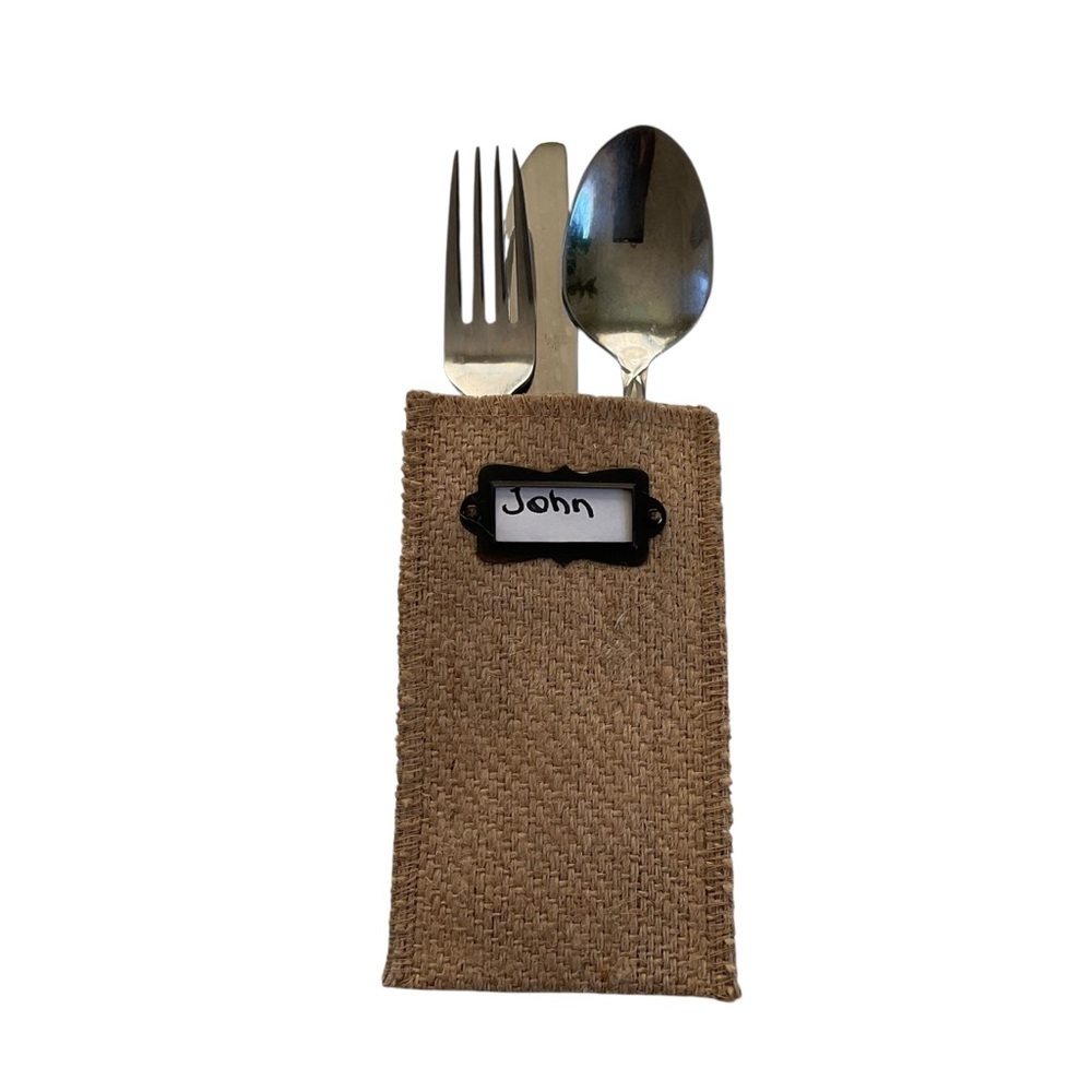Burlap Cutlery Holders Set Of 15 Natural Table Decor Rustic Country Holidays